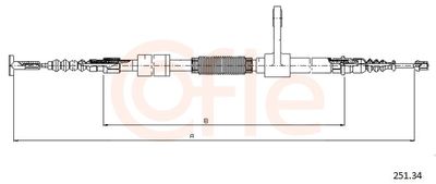Cable Pull, parking brake COFLE 92.251.34