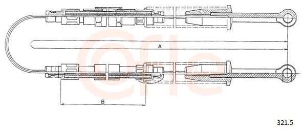 COFLE 92.321.5 Cable Pull, parking brake