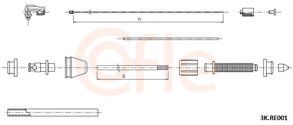 COFLE 92.3K.RE001 Accelerator Cable