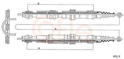 Cable Pull, parking brake COFLE 92.431.3