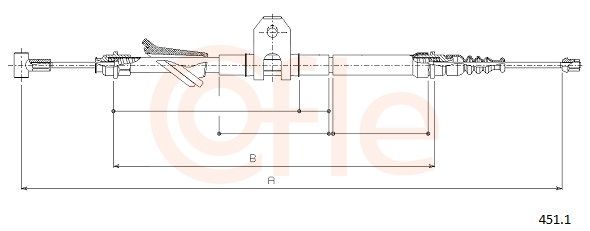 COFLE 92.451.1 Cable Pull, parking brake