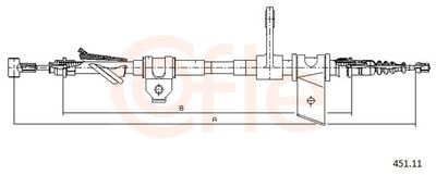 Cable Pull, parking brake COFLE 92.451.11