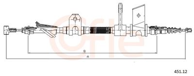 Cable Pull, parking brake COFLE 92.451.12