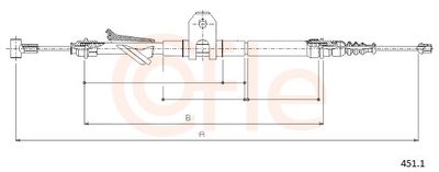 Cable Pull, parking brake COFLE 92.451.1