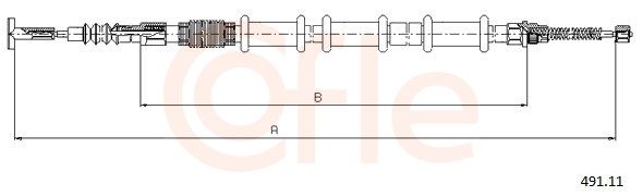 COFLE 92.491.11 Cable Pull, parking brake
