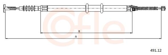 COFLE 92.491.12 Cable Pull, parking brake