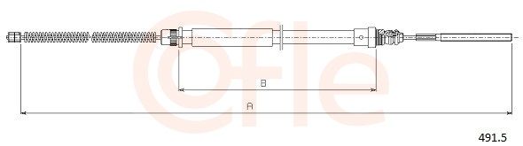 COFLE 92.491.5 Cable Pull, parking brake