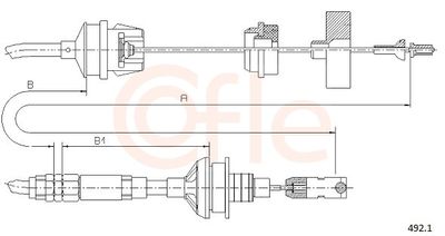 Cable Pull, clutch control COFLE 92.492.1