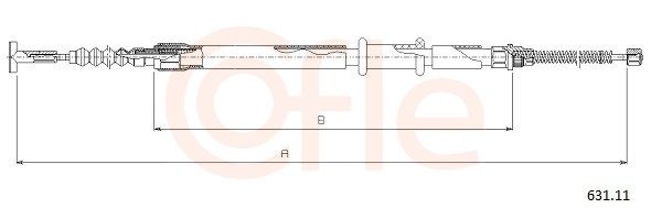 COFLE 92.631.11 Cable Pull, parking brake