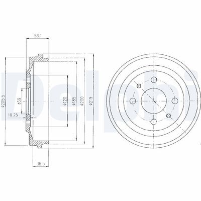 Brake Drum DELPHI BF136