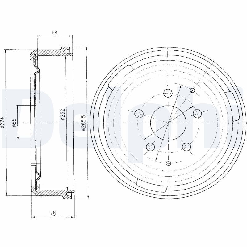DELPHI BF184 Brake Drum