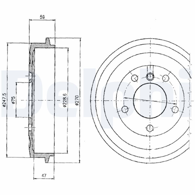 DELPHI BF275 Brake Drum