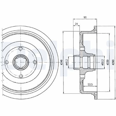 Brake Drum DELPHI BF284