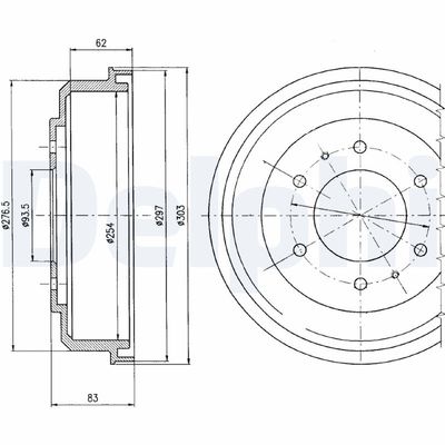 Brake Drum DELPHI BF355