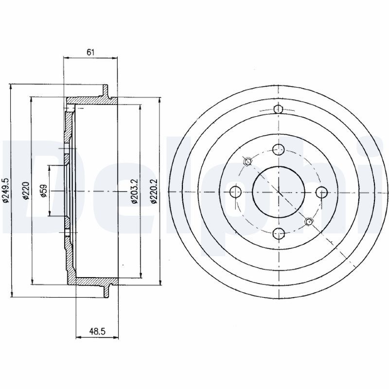 DELPHI BF366 Brake Drum