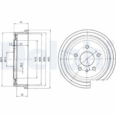 Brake Drum DELPHI BF403