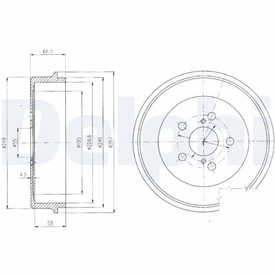 Brake Drum DELPHI BF405