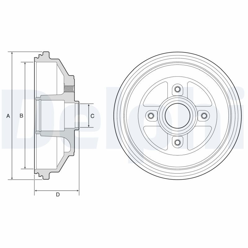 DELPHI BF571 Brake Drum