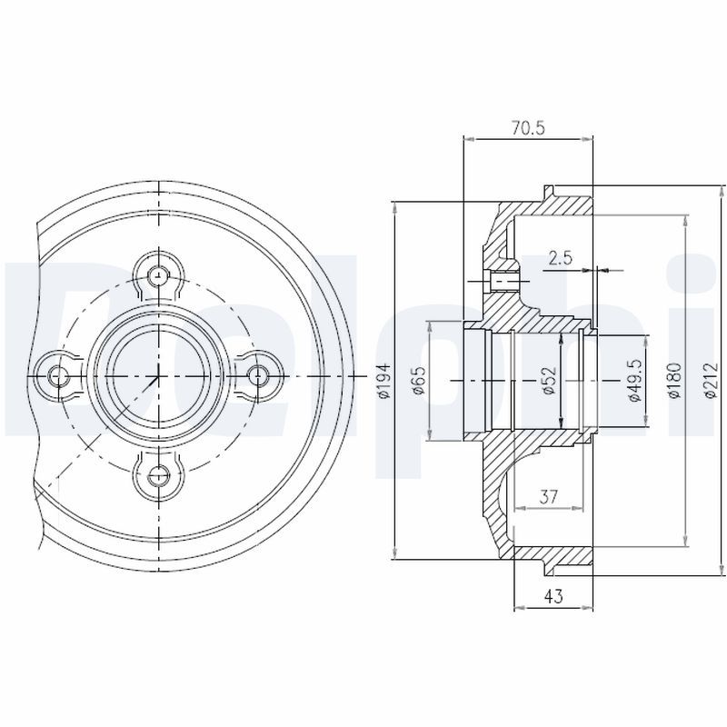 DELPHI BFR190 Brake Drum