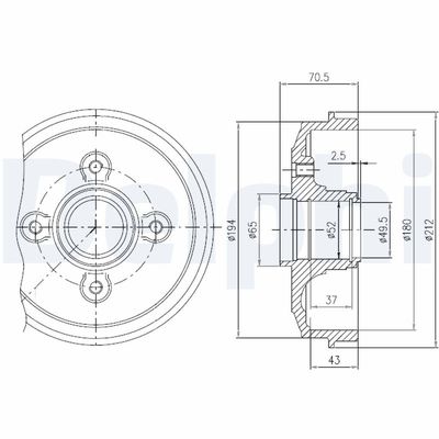 Brake Drum DELPHI BFR190