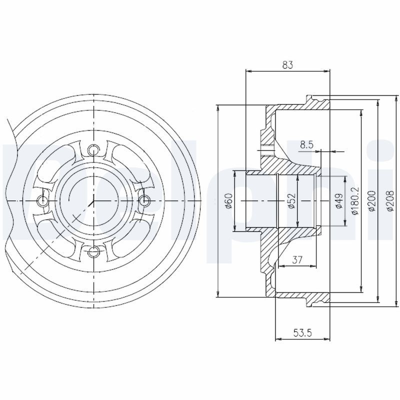 DELPHI BFR272 Brake Drum