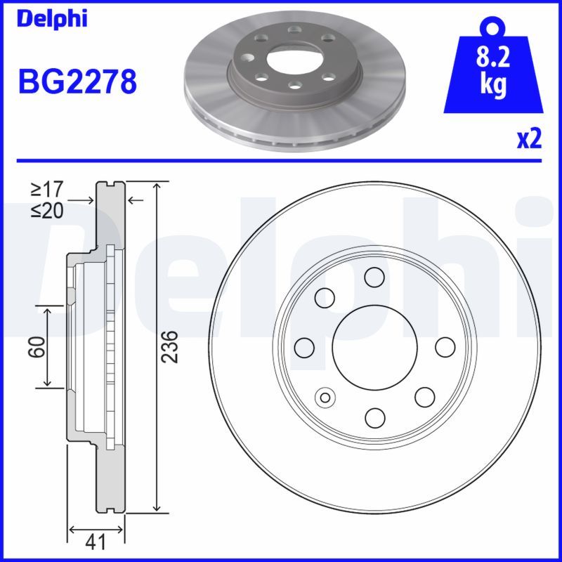 DELPHI BG2278 Brake Disc