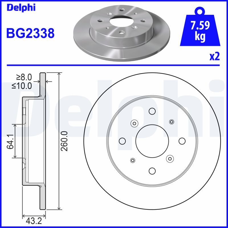 DELPHI BG2338 Brake Disc