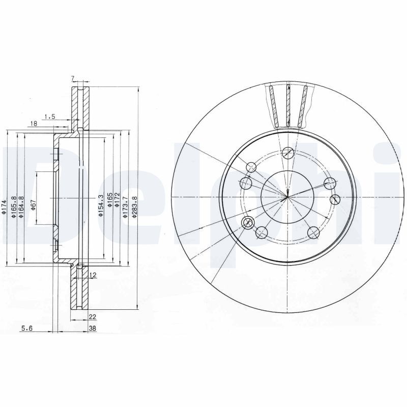 DELPHI BG2345 Brake Disc