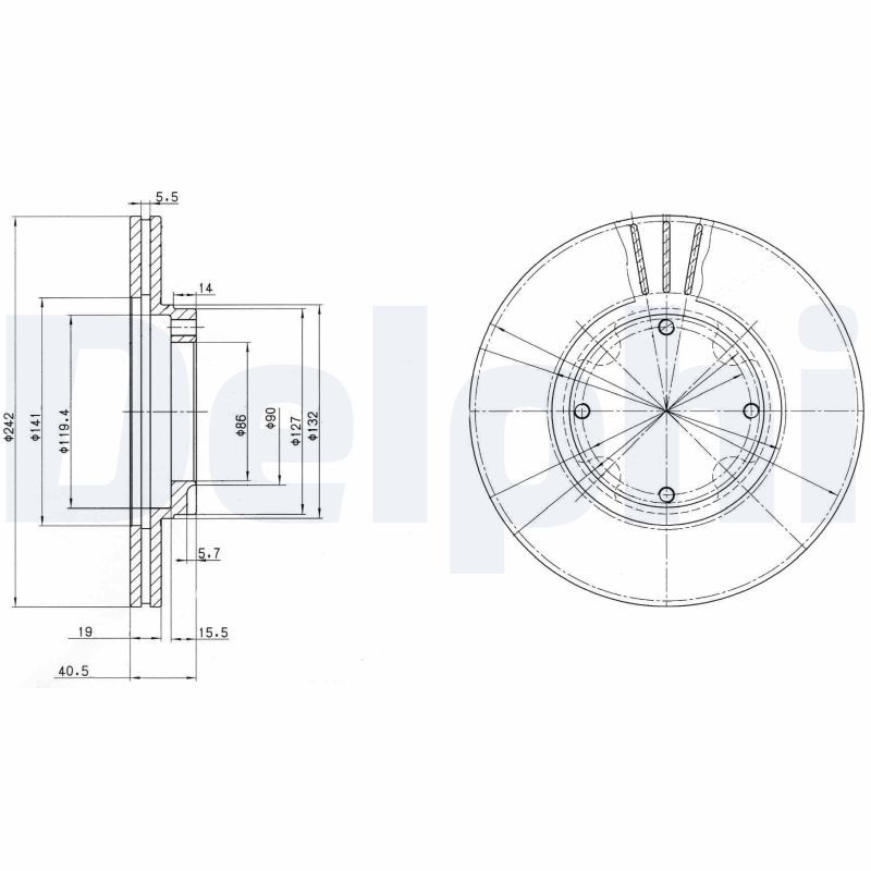 DELPHI BG2394 Brake Disc