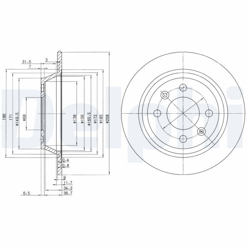 DELPHI BG2420C Brake Disc
