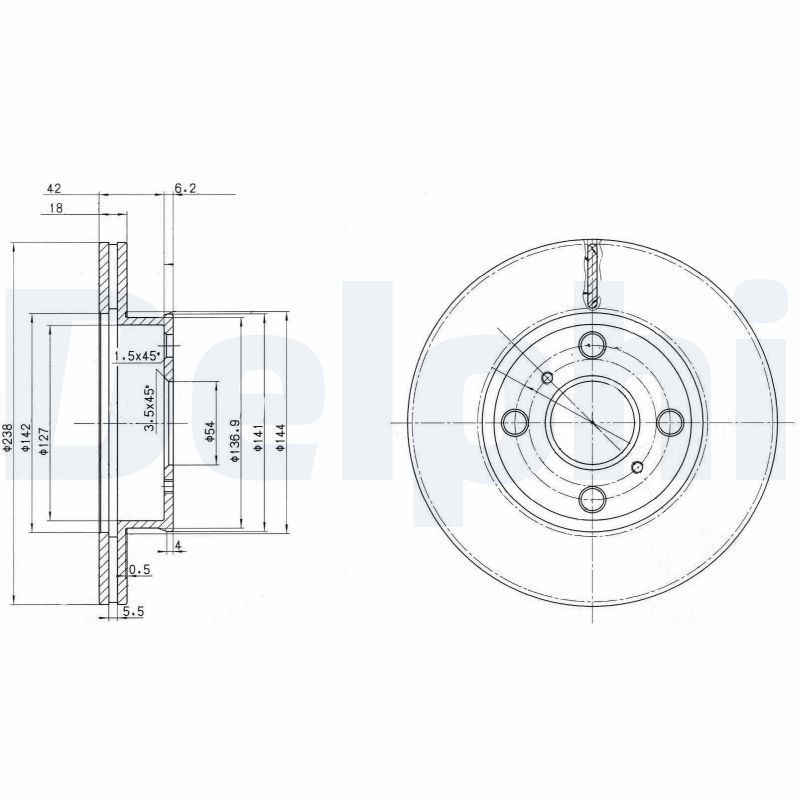 DELPHI BG2424 Brake Disc