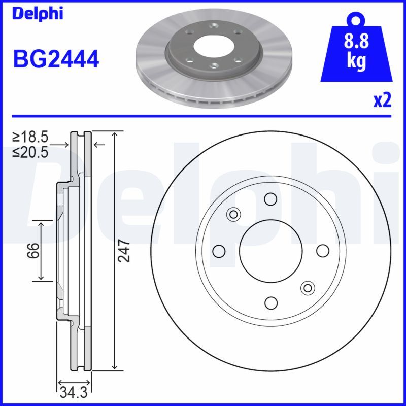 DELPHI BG2444 Brake Disc