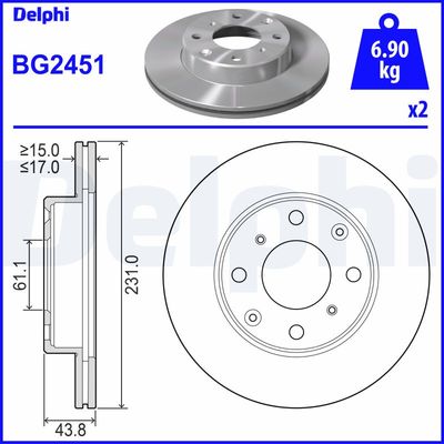 Brake Disc DELPHI BG2451