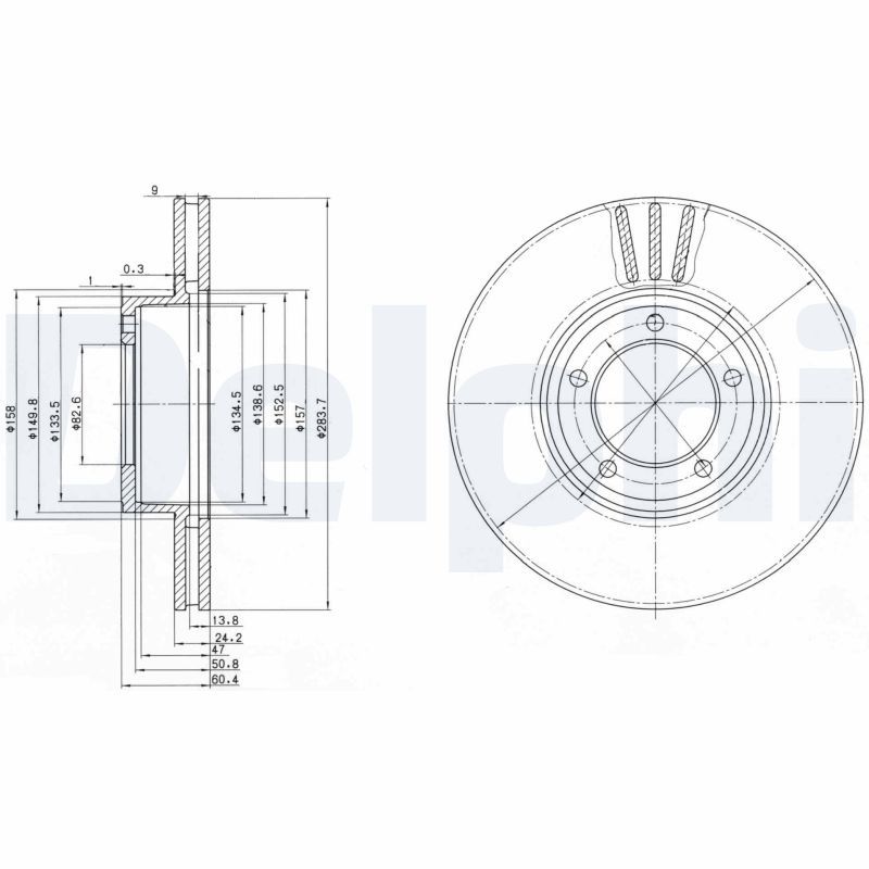 DELPHI BG2507 Brake Disc