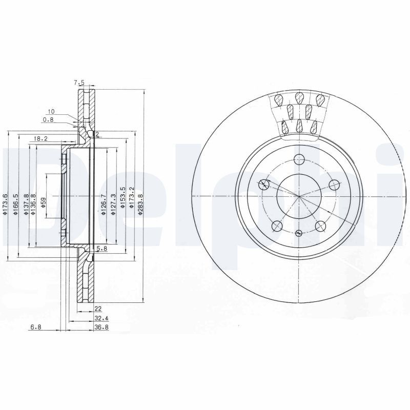 DELPHI BG2512C Brake Disc