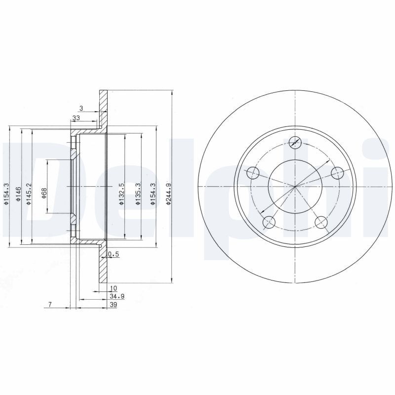 DELPHI BG2520 Brake Disc