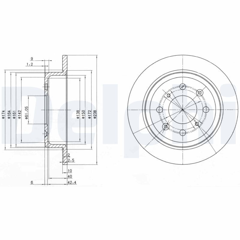 DELPHI BG2538 Brake Disc