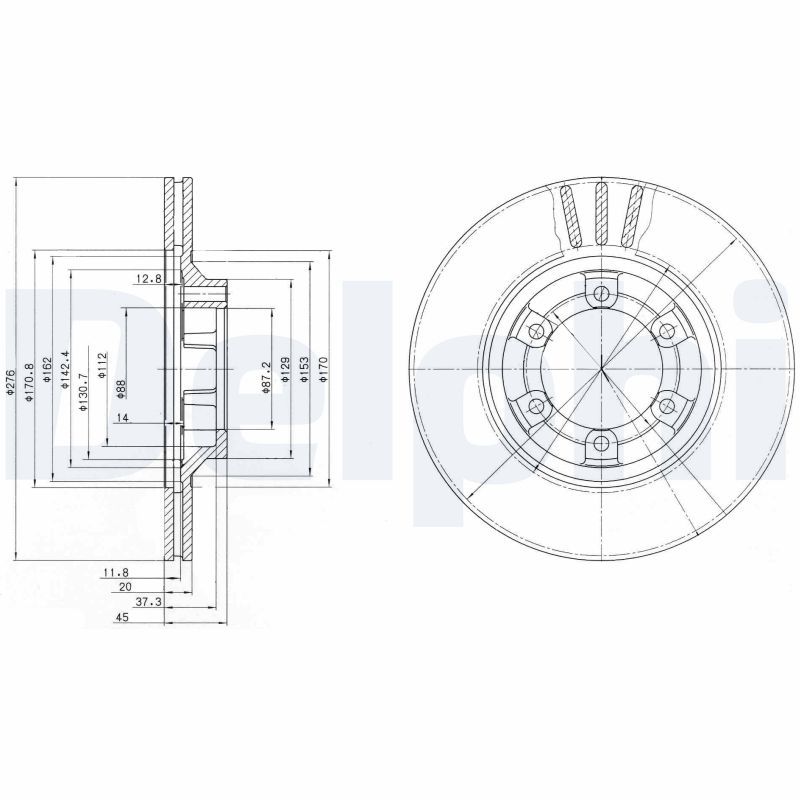 DELPHI BG2558 Brake Disc