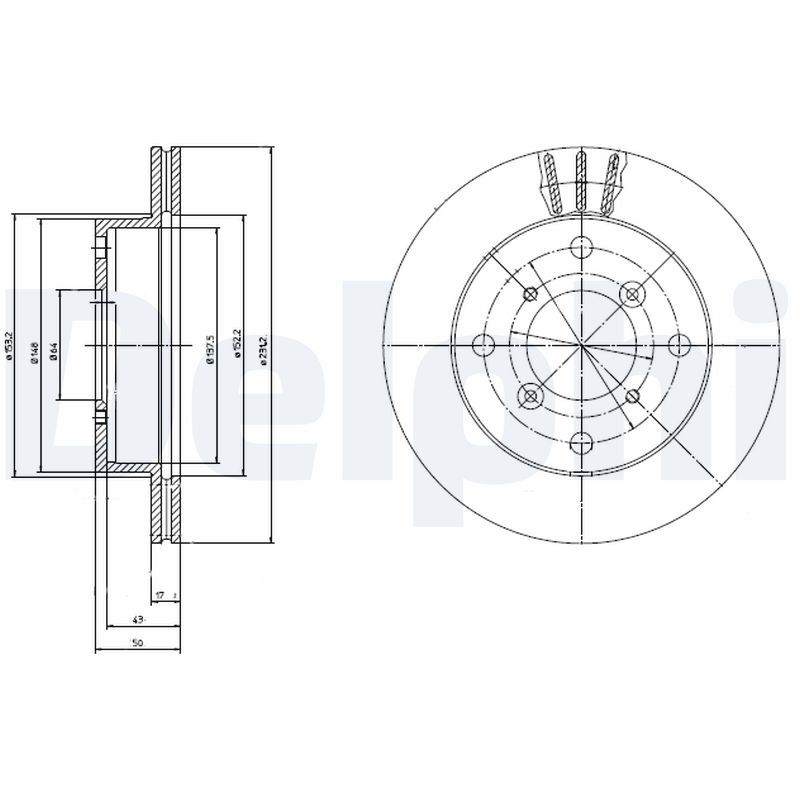 DELPHI BG2645 Brake Disc