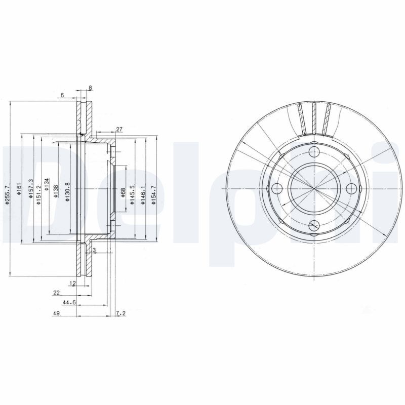 DELPHI BG2668 Brake Disc