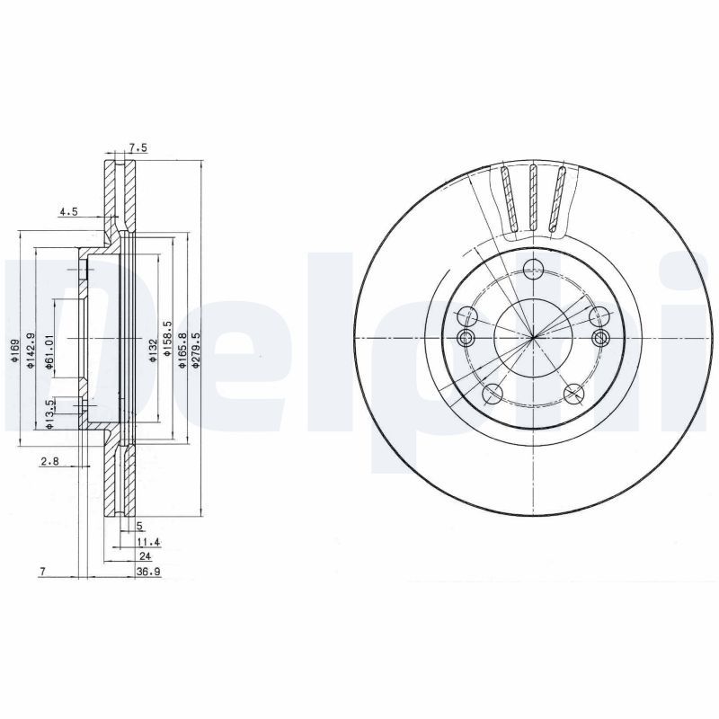 DELPHI BG2697 Brake Disc