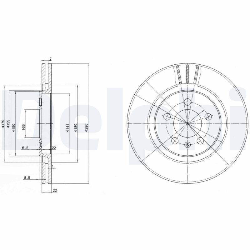 DELPHI BG2713 Brake Disc