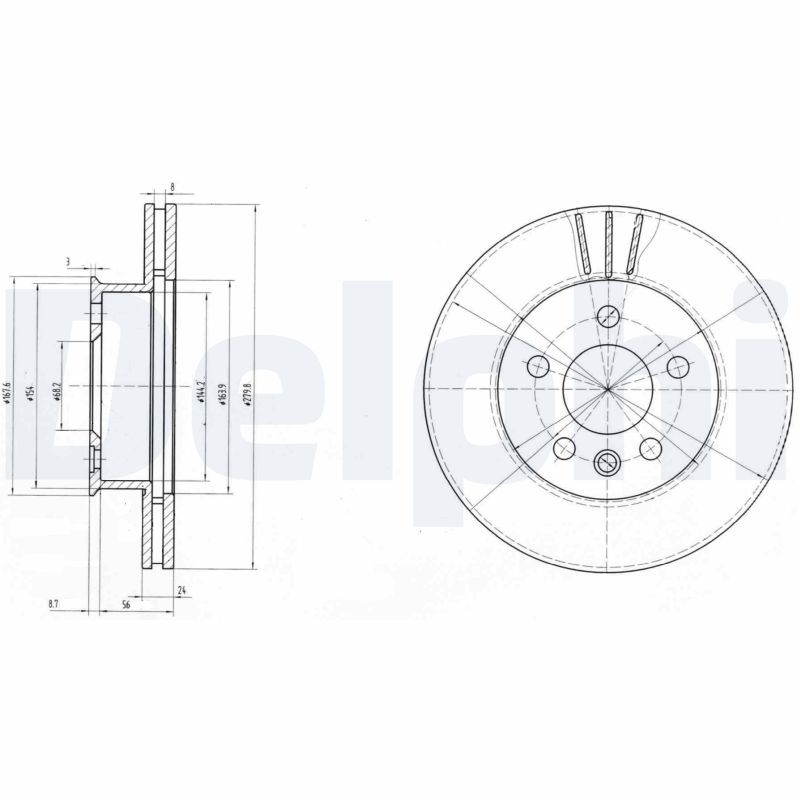 DELPHI BG2717 Brake Disc
