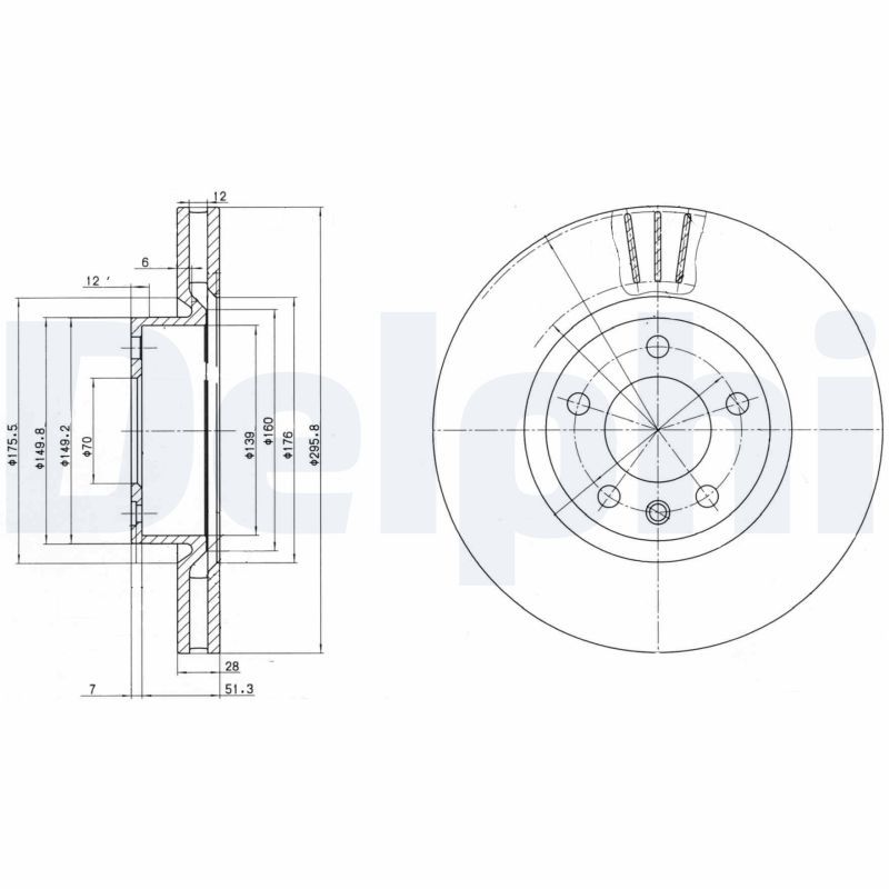 DELPHI BG2742 Brake Disc