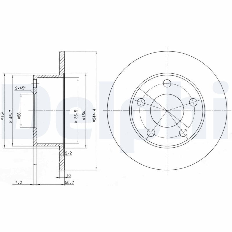 DELPHI BG2746C Brake Disc