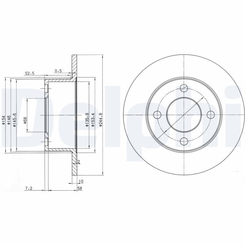 DELPHI BG2747 Brake Disc