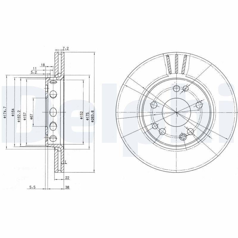 DELPHI BG2771 Brake Disc