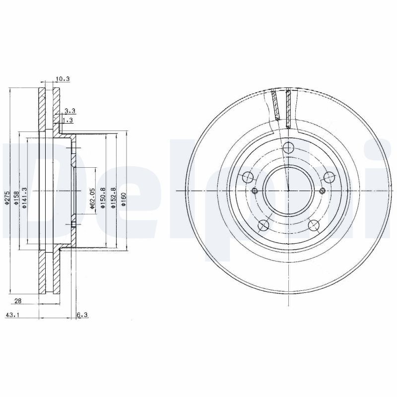 DELPHI BG2782 Brake Disc
