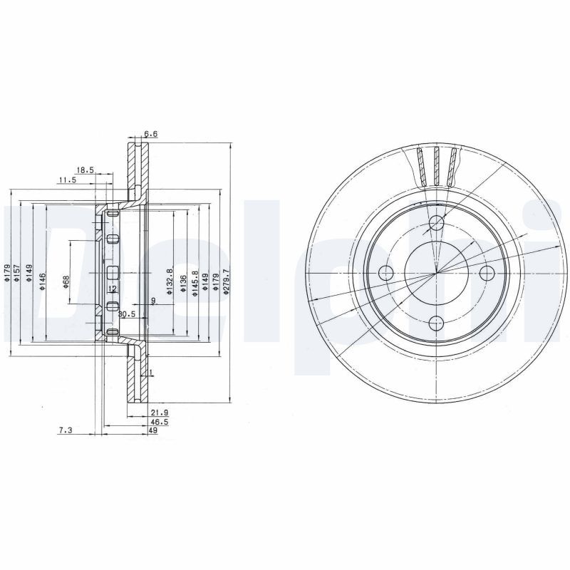 DELPHI BG2784 Brake Disc