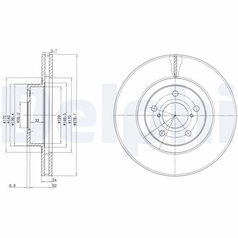 DELPHI BG2827C Brake Disc